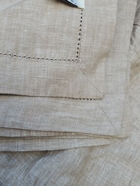 New  Noble Excellence Luxury  Set Of 6  Hemstitch Linen Dinner Napkins
